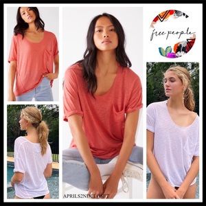 FREE PEOPLE BOHO TEE FLOWY TUNIC T-SHIRT A2C
